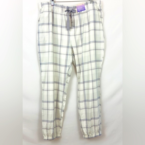Stars Above Flannel Jogger Pants XXL Plaid Elastic Waist Pockets Drawstr… - Picture 3 of 11